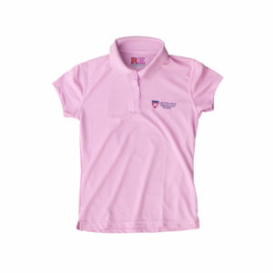 Pink Hilton Head Prep Girls Short Sleeve Moisture Wicking Polo