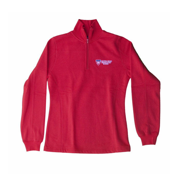 Red Hilton Head Prep Sport-Tek® Ladies Quarter Zip Sweatshirt