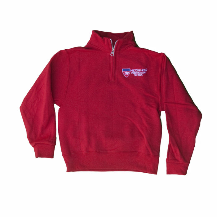 Red Hilton Head Prep Youth Quarter Zip Sweatshirt