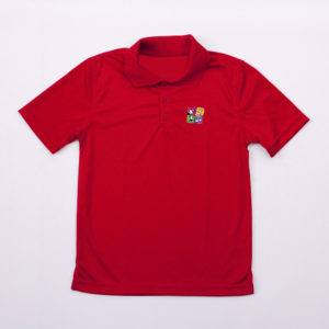 Youth Short Sleeve Moisture Wicking Polo CA-Red